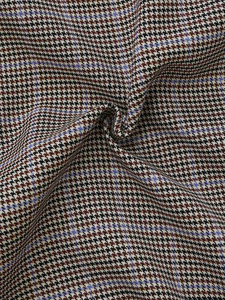 [Prévente] Veste courte col chemise pied-de-poule marron avec cravate années 1950