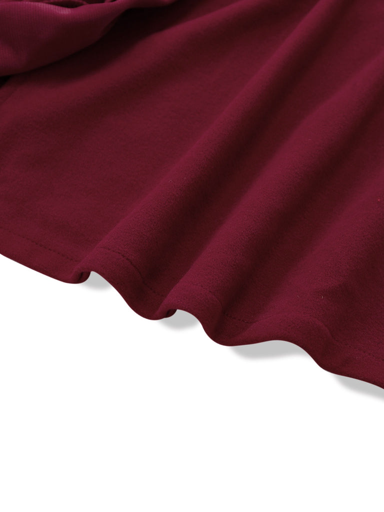 Manteau long à col cranté large en fausse laine des années 1940