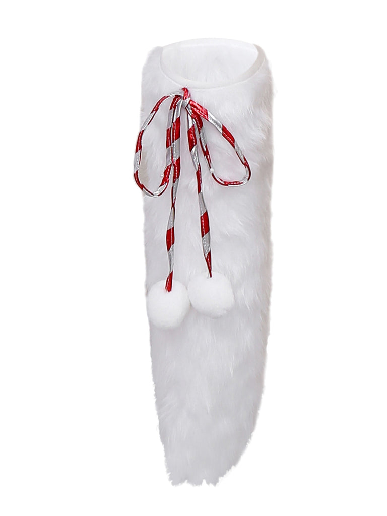 Robe à capuche et jambières rouges à rayures style canne à sucre des années 1960