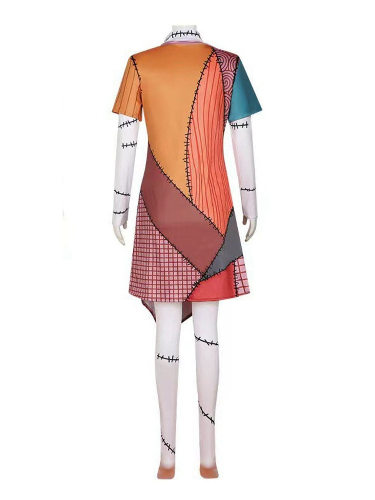 Robe Sally multicolore cauchemar Halloween années 1940