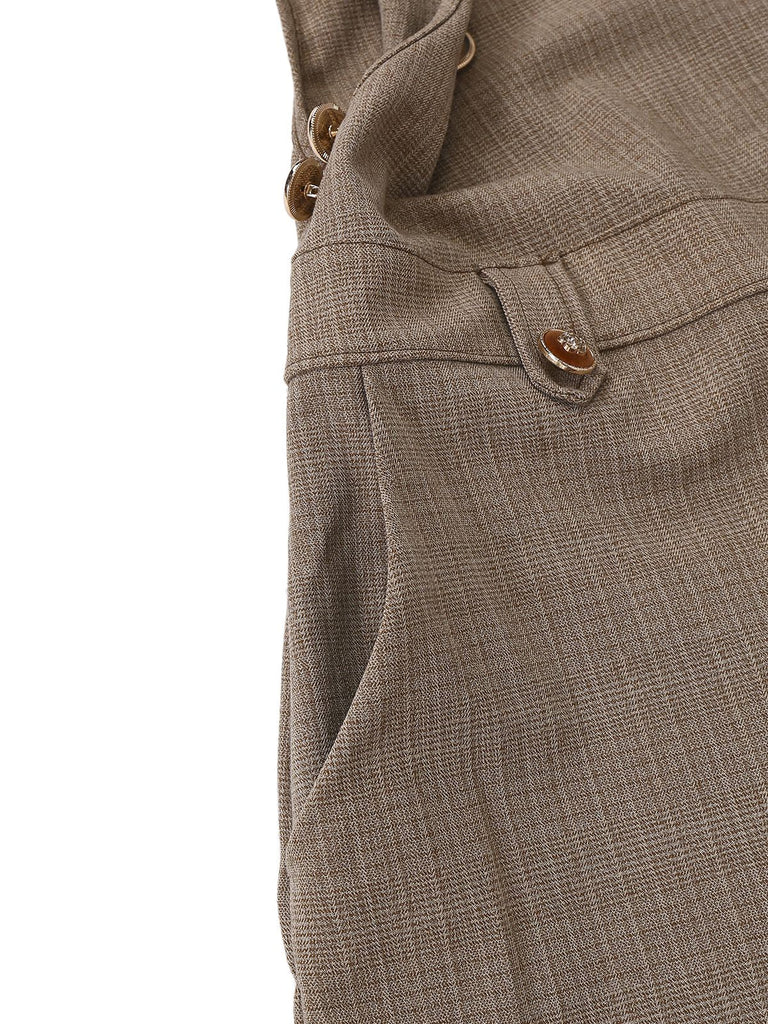 [Prévente] Combinaison marron à bretelles et poches métallisées années1950