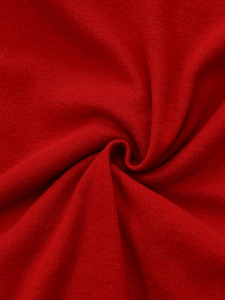 [Prévente] Cardigan tricoté à carreaux tartan rouge avec nœud papillon années 1970