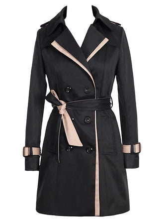 Trench-coat croisé à blocs de couleurs des années 1970