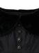 [Pré-vente] Robe noire à cape en peluche épaisse boutonnée des années 1950