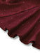 Robe bordeaux en satin et strass épaules dénudées années 1960
