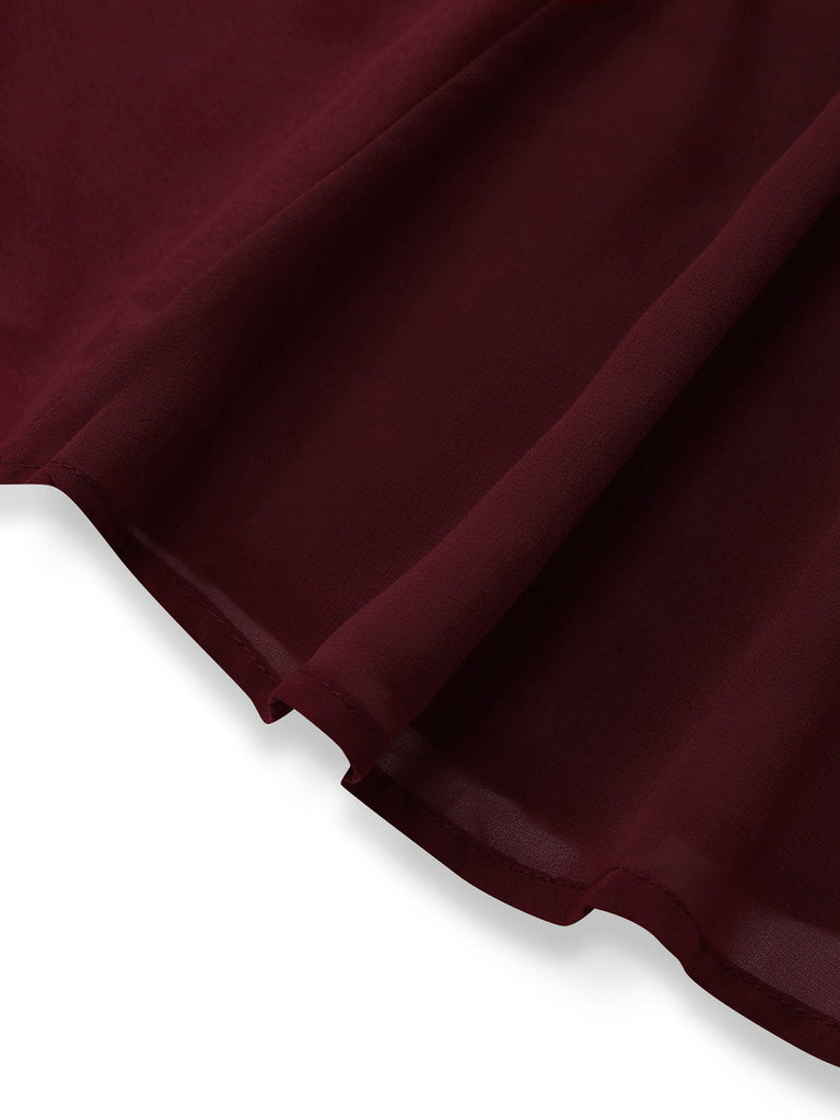 Robe convertible à col licou croisée en mousseline de soie années 1930