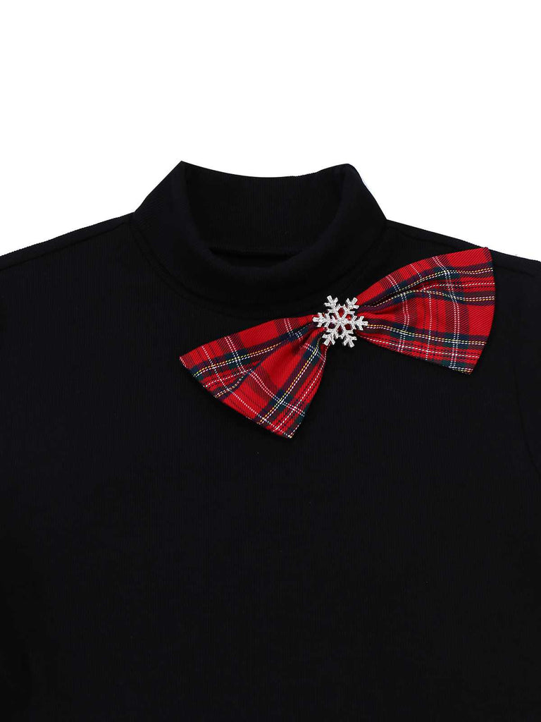 [Prévente] Robe à carreaux Noël et broche flocon de neige années 1950