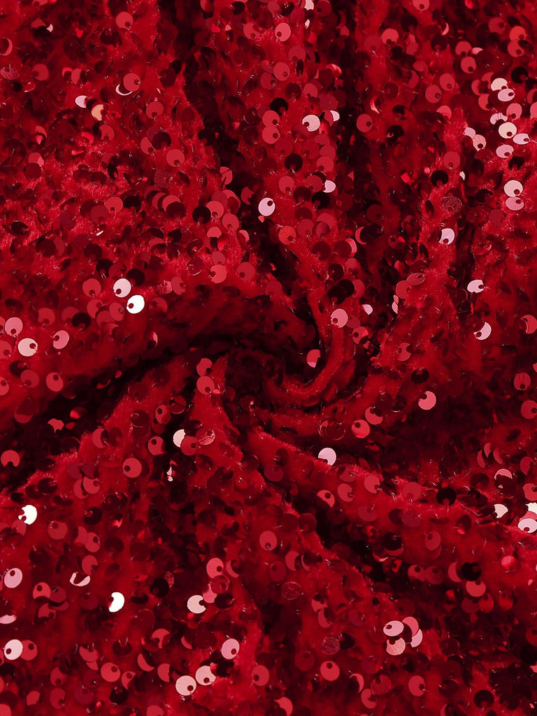 [Prévente] Robe rouge à nœud et sequins ourlet brut années 50