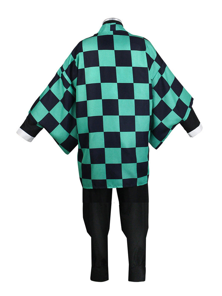 3PCS Ensemble de costume kimono Tanjiro Kamado vert des années 1970