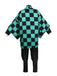3PCS Ensemble de costume kimono Tanjiro Kamado vert des années 1970