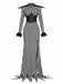[Pré-vente] Robe noire rayée du Roi Citrouille des monsieur Jack des années 1930