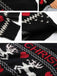Pull noir motifs de cœurs et de rennes Joyeux Noël des années 1930
