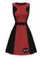 [Pré-vente] Robe d'Halloween Deadpool blocs de couleurs rouge et noire des années 1960