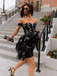 Robe courte en dentelle florale brodée années 1970