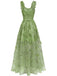 Robe Maxi Bretelles Épaghetti Papillons 3D Maille Années 1930