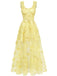 Robe Maxi Bretelles Épaghetti Papillons 3D Maille Années 1930