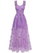 Robe Maxi Bretelles Épaghetti Papillons 3D Maille Années 1930