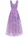 Robe Maxi Bretelles Épaghetti Papillons 3D Maille Années 1930
