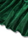 Robe à volants en velours col montant et nœud papillon vert des années 1960