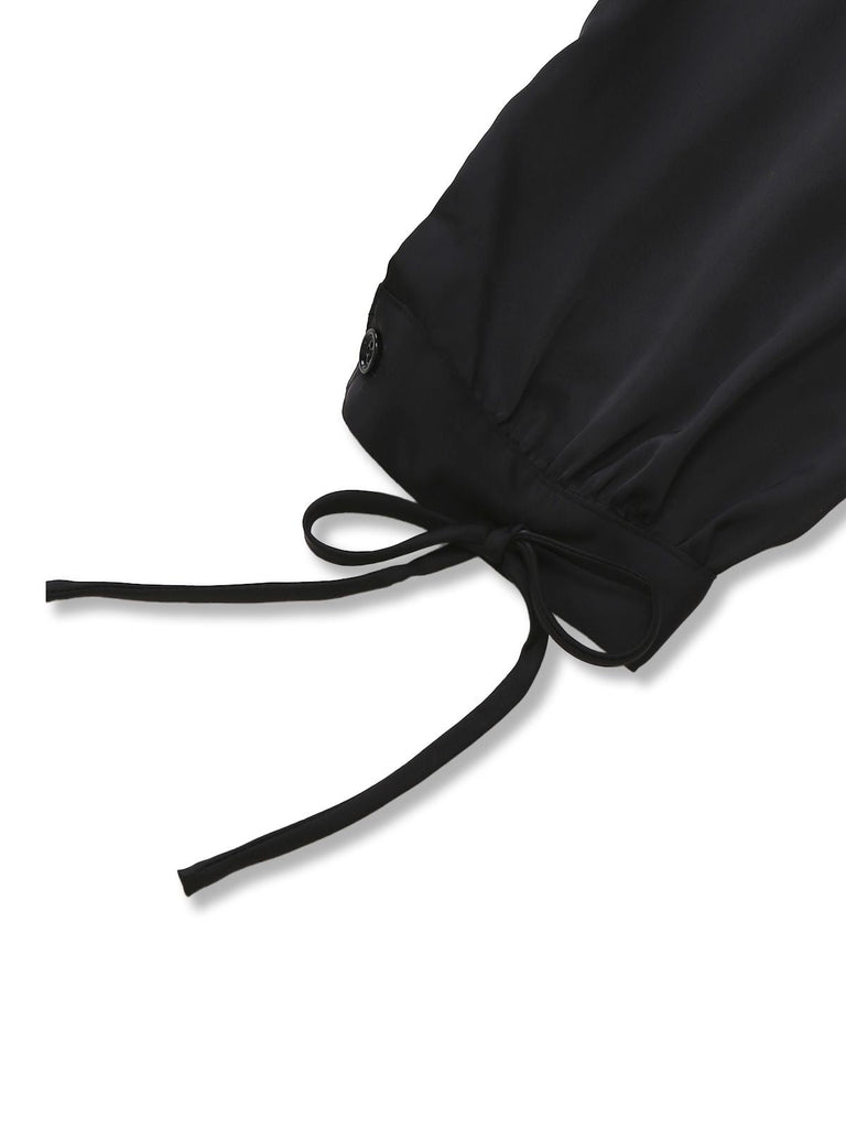 [Prévente] Combinaison noire en résille transparente et perles années 1930