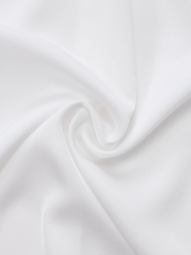 [Pré-vente] Chemisier blanc en satin à col noué des années 1940