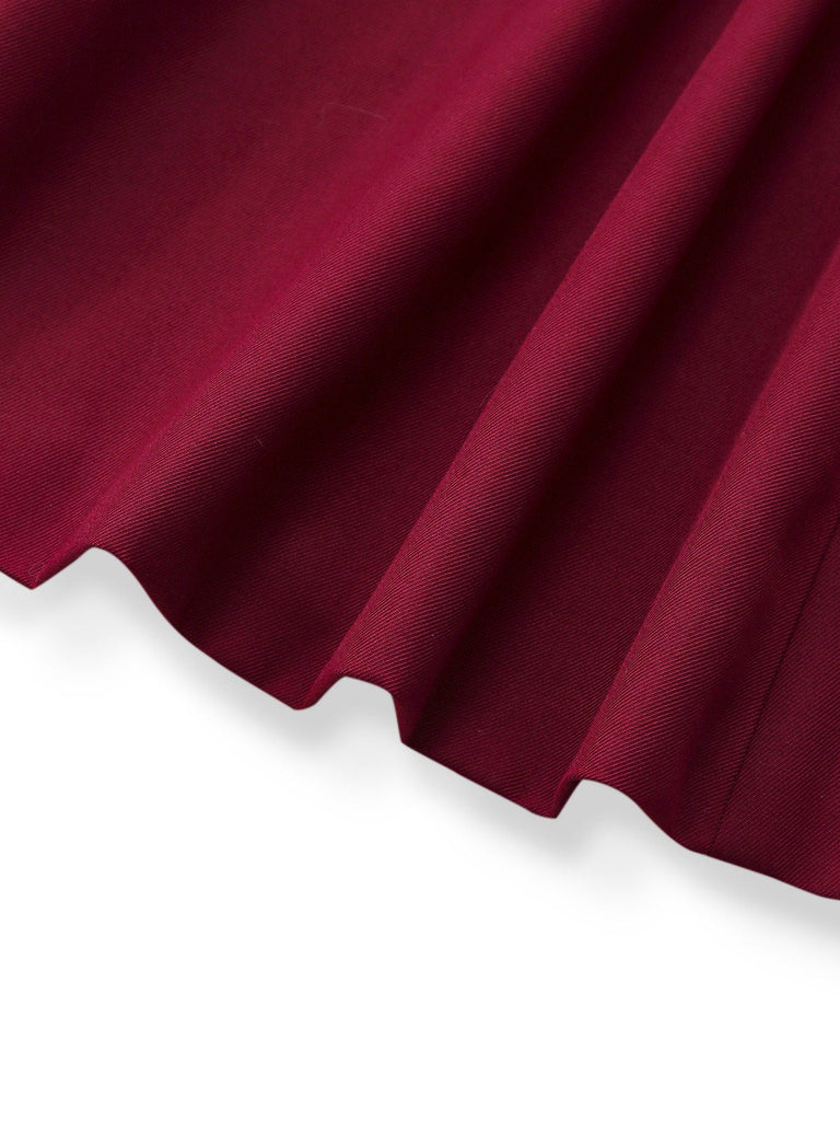 [Pré-vente] Trench-coat rouge à bordure en peluche et cape amovible des années 1950