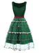 [Prévente] Robe en maille verte avec nœud en forme de sapin de Noël années 1950