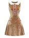 [Pré-vente] Robe marron en velours de Noël style pain d'épices des années 1960