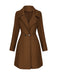 Manteau trapèze col larges revers en fausse laine unie des années 1940
