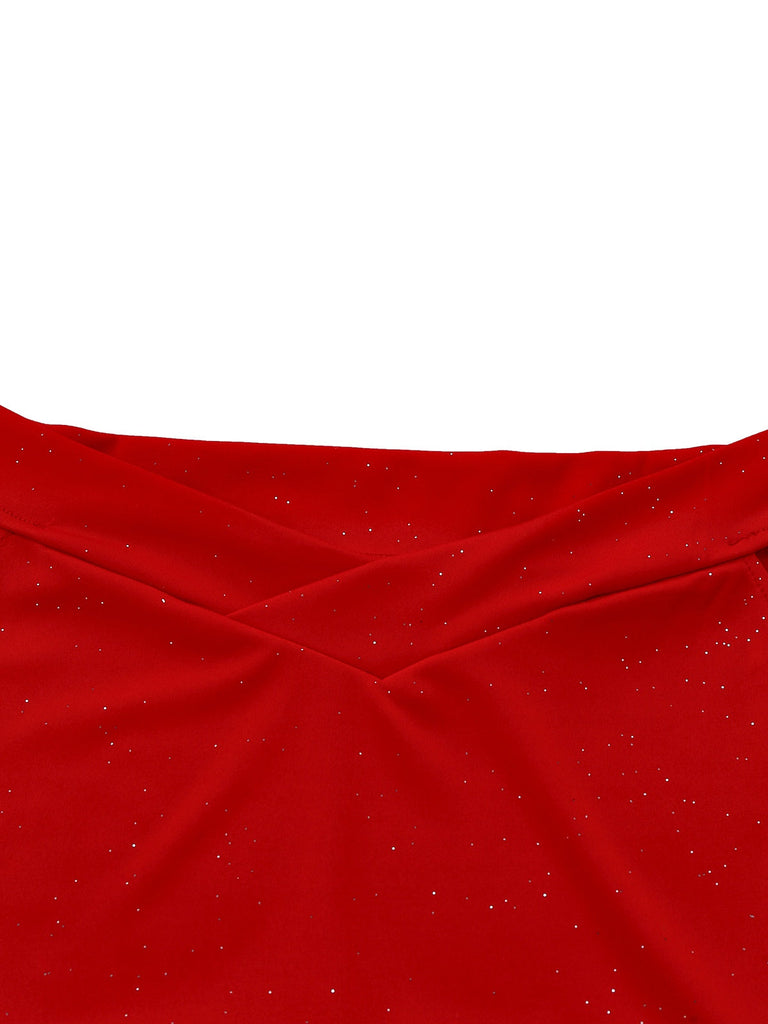 Robe sirène à épaules dénudées et paillettes des années 1930