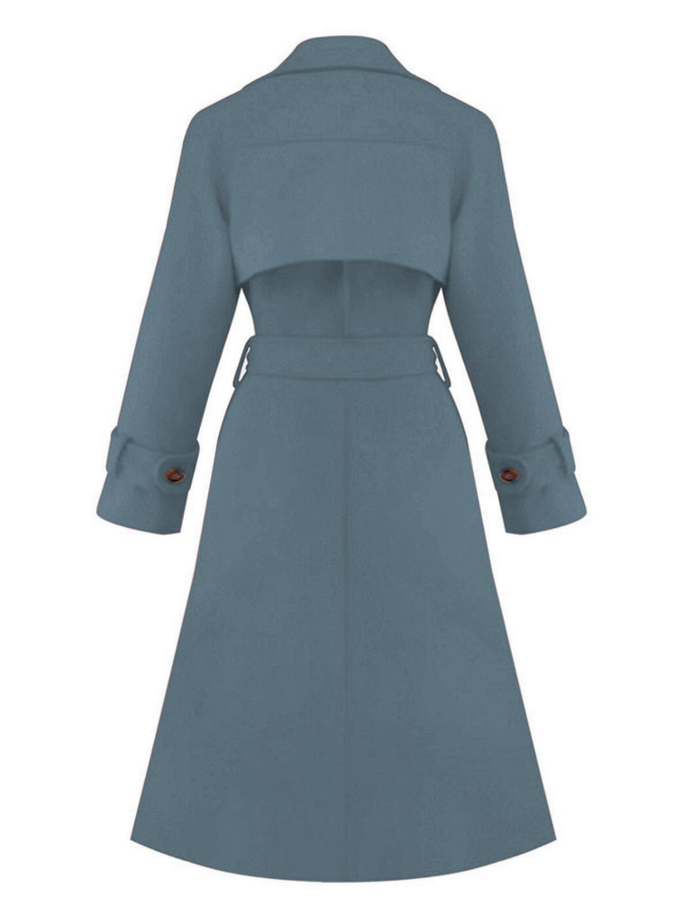 Trench-coat uni à double boutonnage des années 1950