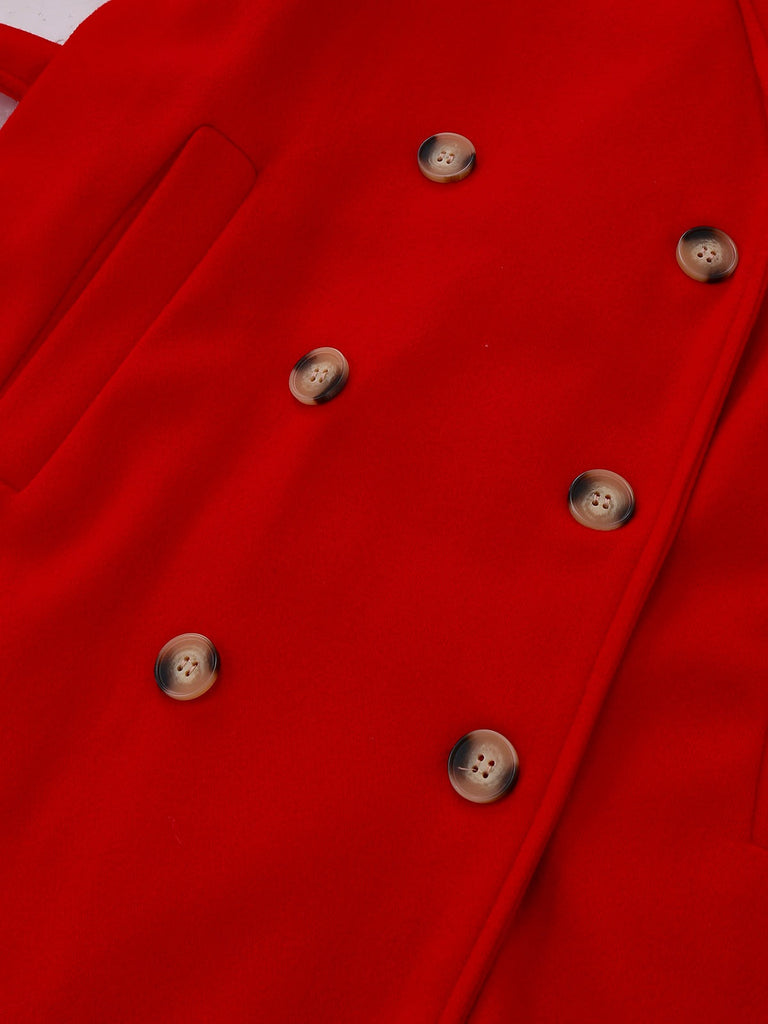 Trench-coat uni à double boutonnage des années 1950