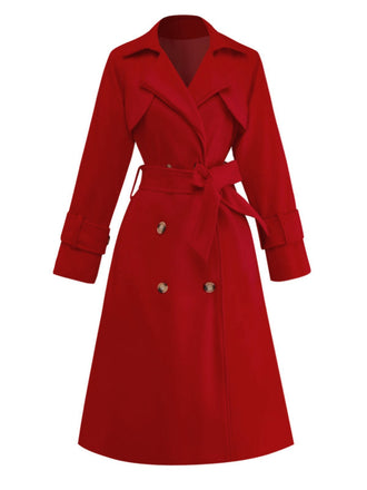 Trench-coat uni à double boutonnage des années 1950