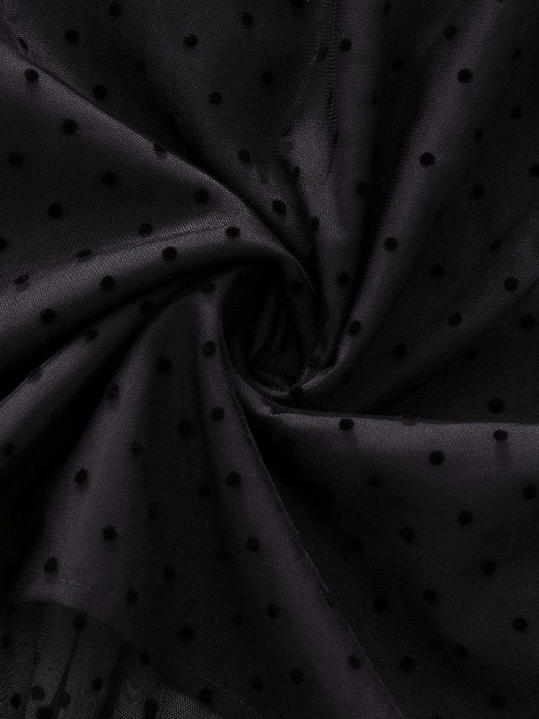 [Prévente] Robe droite en résille à pois noirs style années 1920