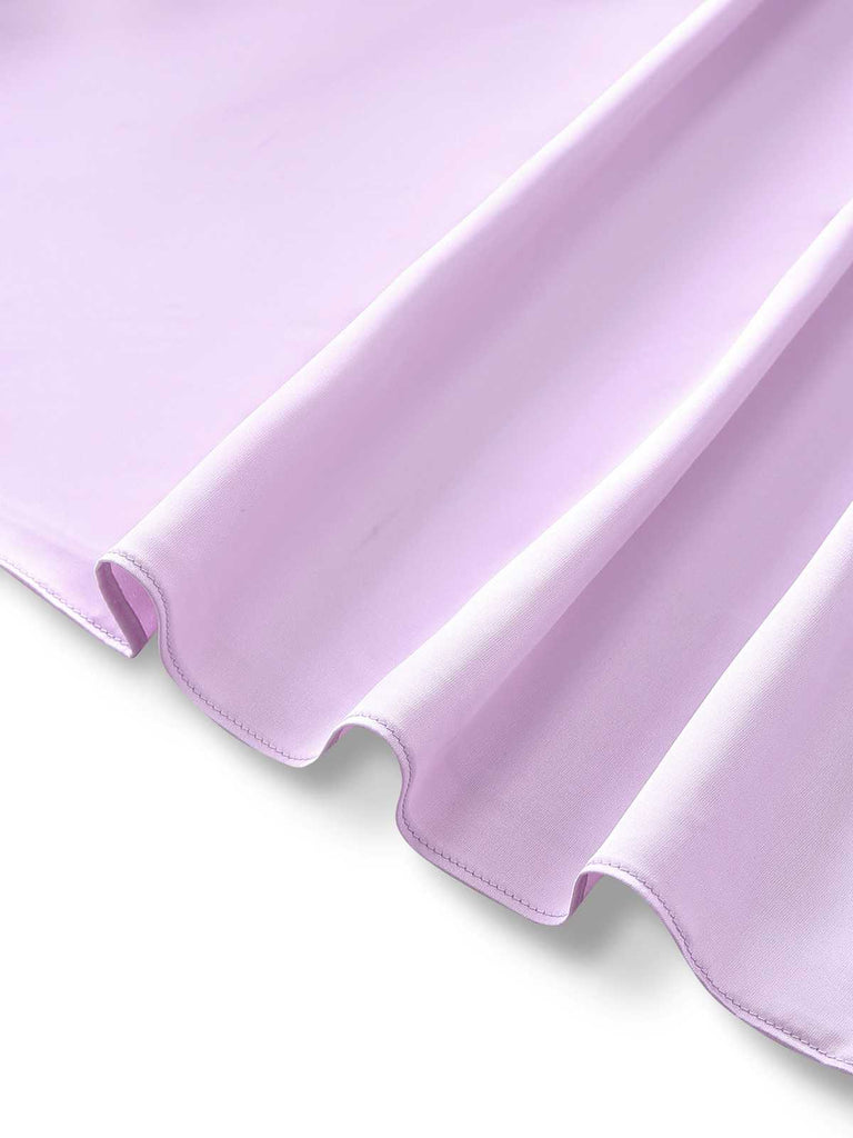 [Prévente] Robe en satin à maille brodée de fleurs violettes des années 1920