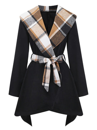 Veste en fausse laine carreaux noirs années 1960