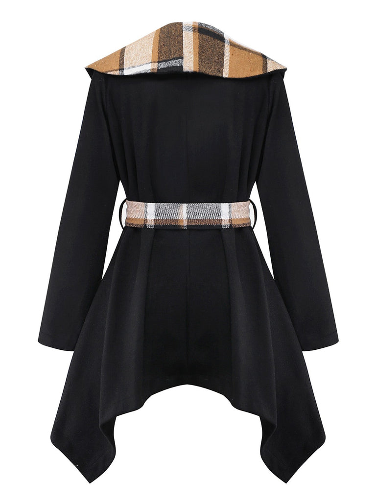 Veste en fausse laine carreaux noirs années 1960