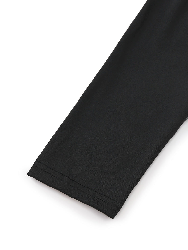 Robe col nœud et fente sur le devant noire des années 1930