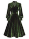 [Prévente] Robe verte en velours perlé et col en V années 1950