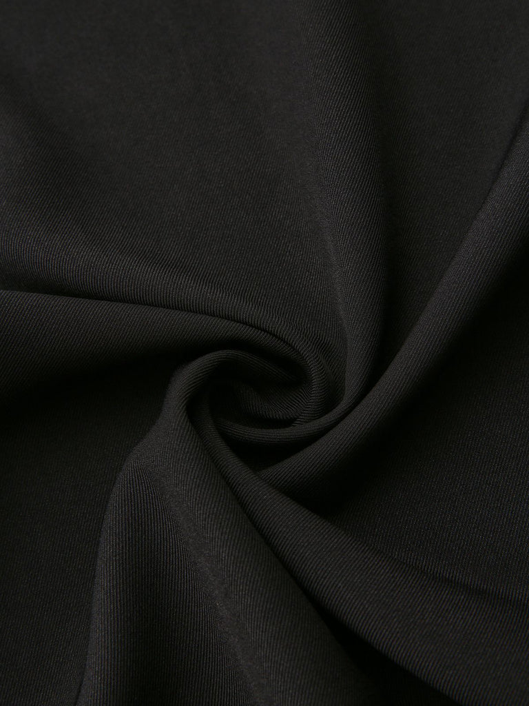 Blazer deux-pièces noir à revers rayé style années 1950