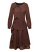 [Prévente] Robe Marron à Ceinture et Nœud Papillon Années 1920