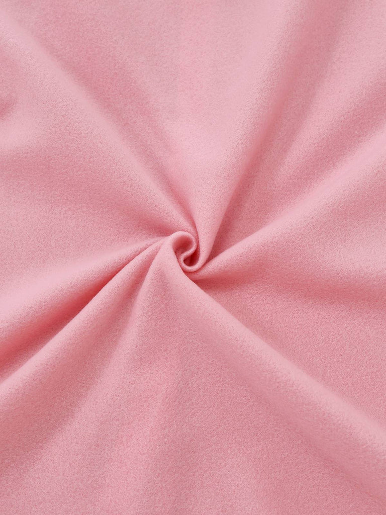 Ensemble robe rose à bordure peluche elfe de Noël années 1950