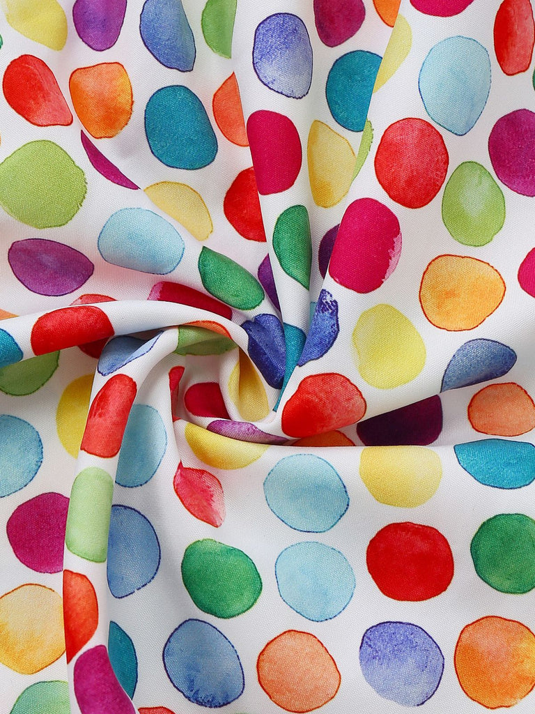 [Prévente] Robe à pois colorée à nœud années 50