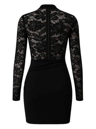 Robe moulante en dentelle transparente avec jupe drapée des années 1960