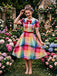 Robe col Claudine boutons floral lapin 1950s