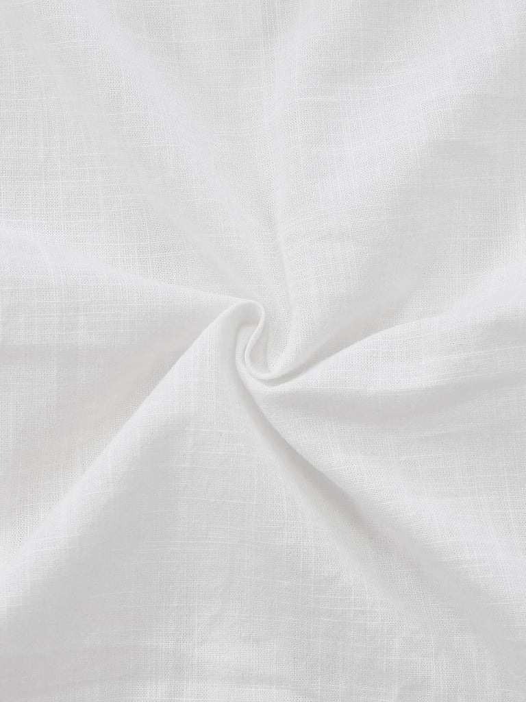 [Prévente] Blouse Blanche Coton Col Claudine Dentelle Plissée Années 1950