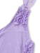 Robe asymétrique violette à volants et à une épaule en maille années 70