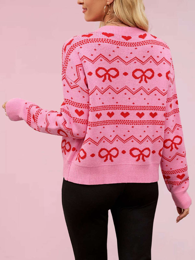 Gilet tricoté motif cœur pour la Saint-Valentin années 1950