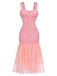 Robe bodycon uni maille patchwork ruchée 1930s