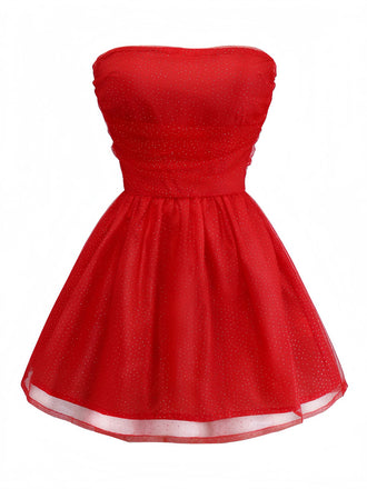 Robe bustier en tulle à paillettes et dos noué années 1960